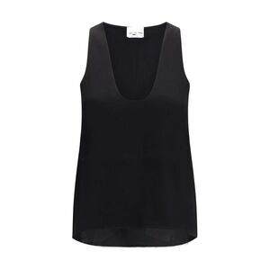 SA SU PHI Black Silk Sleeveles Women's T-Shirt